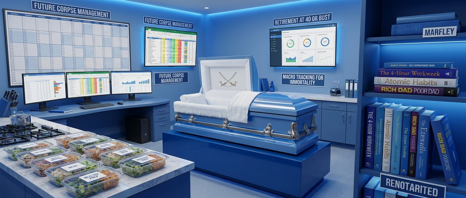 Blue responsible planner room with casket and dashboards